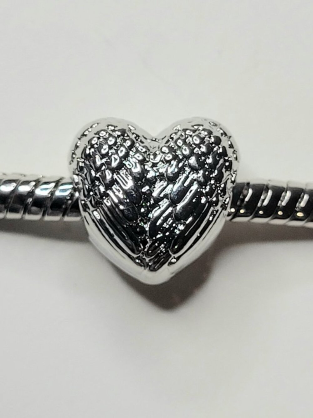 New! For Pandora And Troll Charm Bracelets Angel Wings Heart Shaped Single Charm